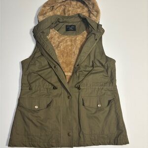 Love Tree Khaki Hooded Vest